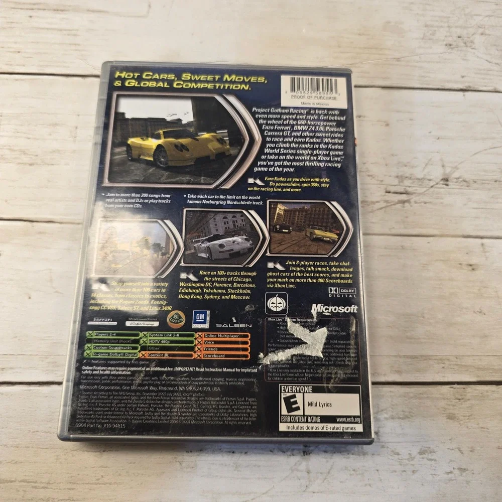 Project Gotham Racing 2 PGR2 Original Xbox Platinum Hits Racing Game CIB‎